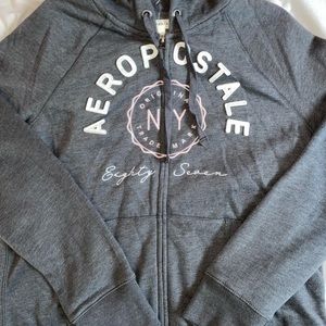 gray aeropostale zip up jacket women’s L
